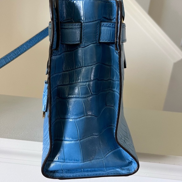 Michael Kors Croc Embossed bag blue leather - Picture 3 of 12